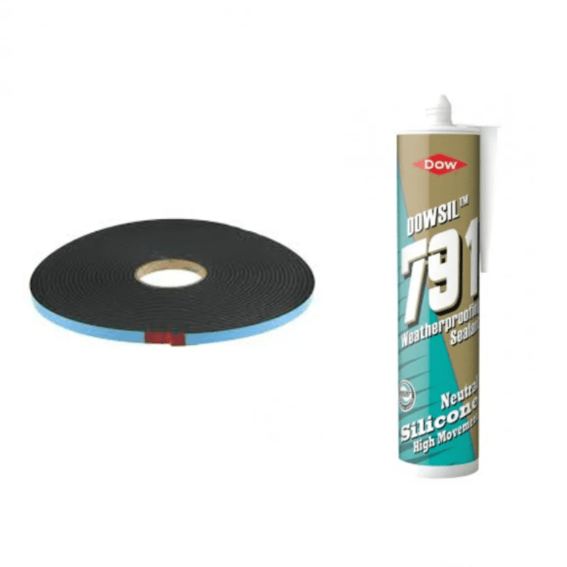 ❗️Let op: Belangrijk voor 10 jaar dakraam garantie. Installatie set - XXL ( 1 Glasband + 6 Siliconenkit )