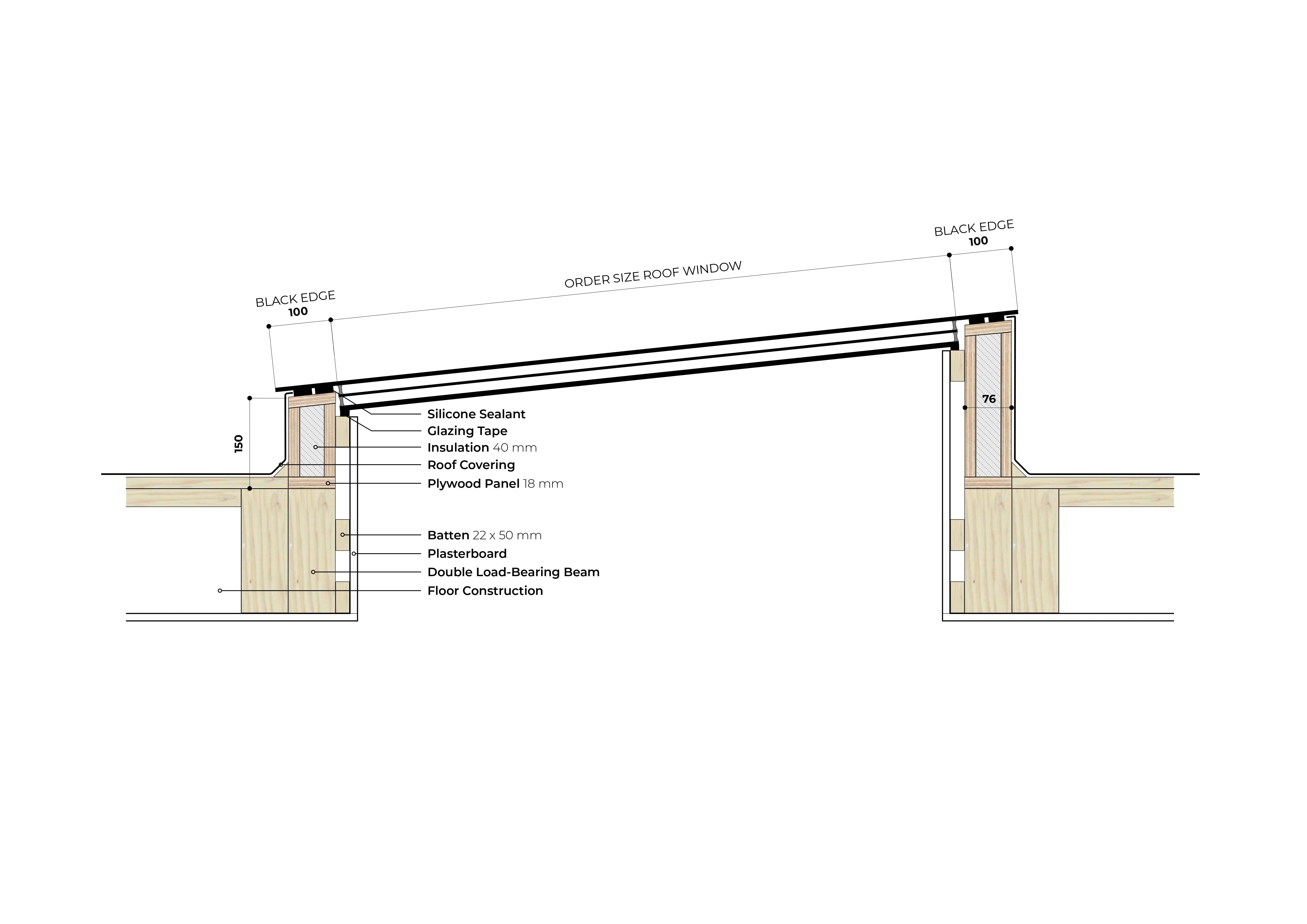 Platdakraam - 80x150 cm van Premium Dakramen