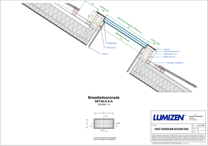 Vast Dakraam Schuin Dak - 50x50 van Premium Dakramen